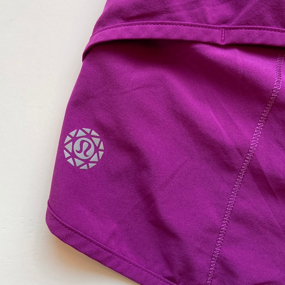 Lululemon Speed Short in Regal Plum / Coded Manifesto Regal Plum White *SW 2016